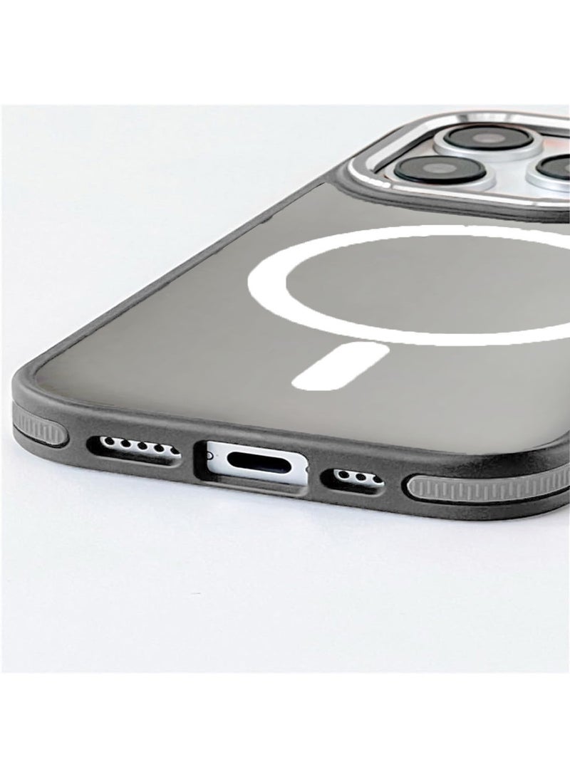 Techie Translucent Magsafe Back Cover Case with Raised Metal Camera Lens Protector for Apple iPhone 16 Pro - Military Grade Drop Protection, Anti-Fingerprint and Anti-Yellowing – Matte Grey  - Image 3