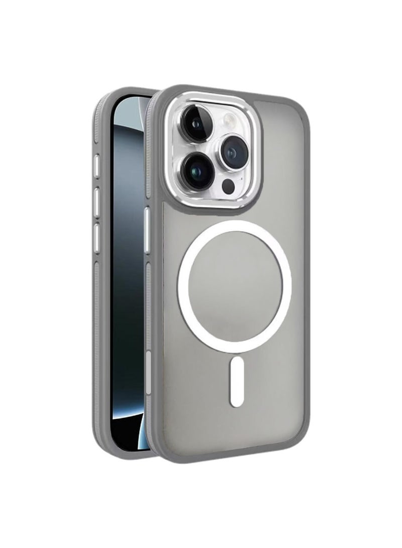 Techie Translucent Magsafe Back Cover Case with Raised Metal Camera Lens Protector for Apple iPhone 16 Pro - Military Grade Drop Protection, Anti-Fingerprint and Anti-Yellowing – Matte Grey  - Image 1