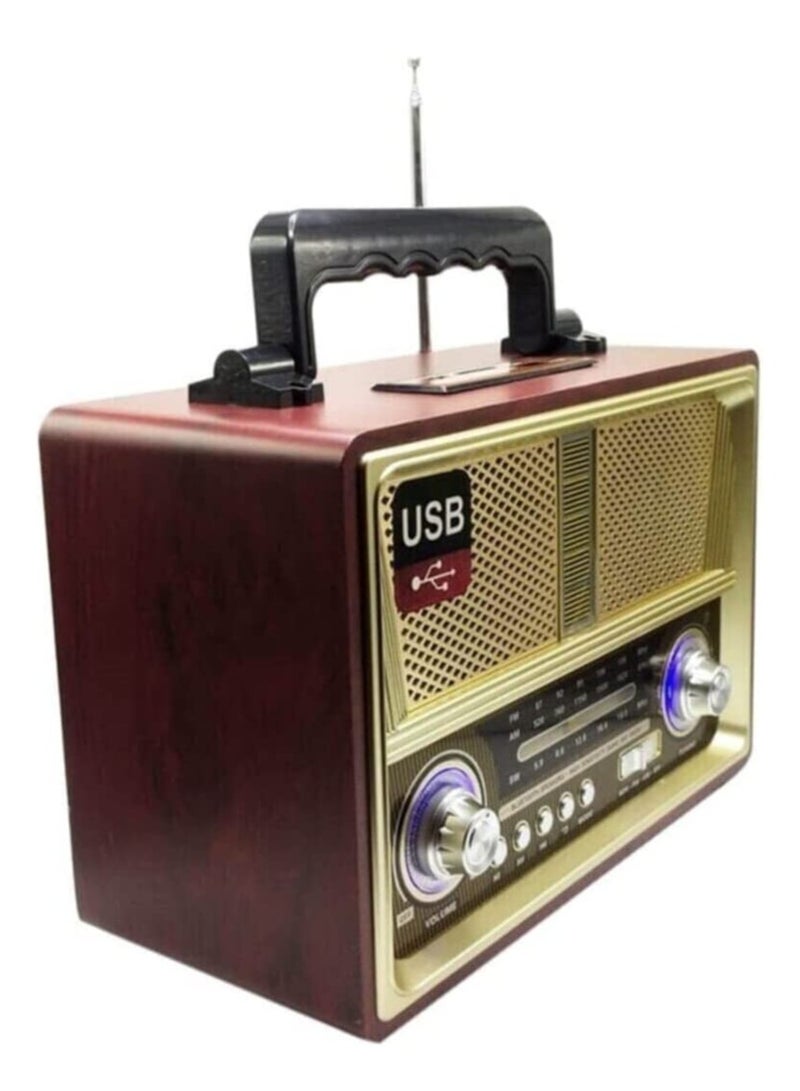 M-115 Portable Vintage Shortwave Radio with Bluetooth Speaker Rechargeable Battery - Image 4