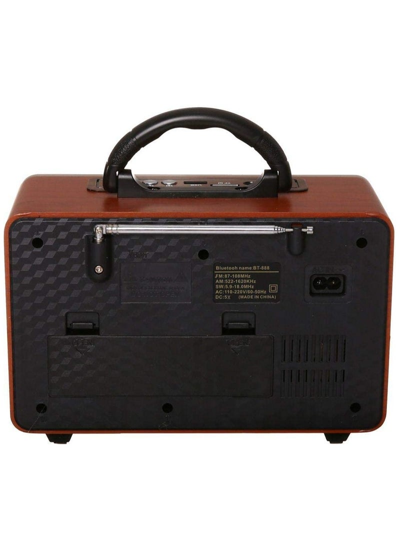 M-115 Portable Vintage Shortwave Radio with Bluetooth Speaker Rechargeable Battery - Image 2