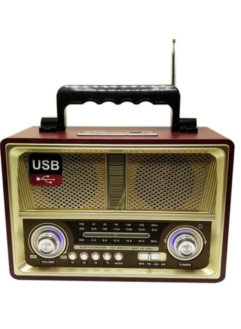 M-115 Portable Vintage Shortwave Radio with Bluetooth Speaker Rechargeable Battery - Image 3