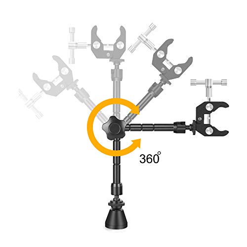 NOEVSBIG Helping Hands Magnetic Soldering Clamp with 2.16-inch Jaw Opening, Super Clamp with 1/4 and 3/8 Thread, Flexible Articulating Arms with Clamps, Magnetic PCB Clip for Heat Gun Repairing DIY Work - Image 4