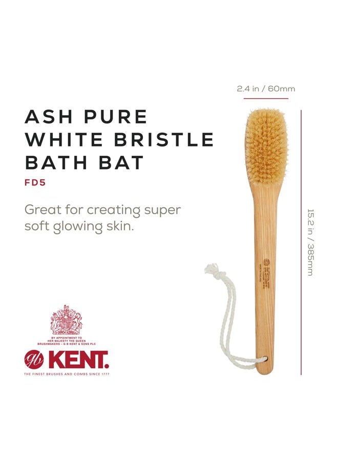 Kent FD5 Beechwood Wood Long Handle Shower Bath Body Brush. for Skin Exfoliate and Massage. 100% Boar Bristles. Best Back Body, Foot and Leg Scrubber Brushing for Wet and Dry Body. Made in England - Image 2