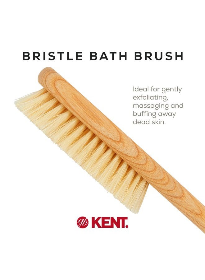 Kent FD5 Beechwood Wood Long Handle Shower Bath Body Brush. for Skin Exfoliate and Massage. 100% Boar Bristles. Best Back Body, Foot and Leg Scrubber Brushing for Wet and Dry Body. Made in England - Image 3