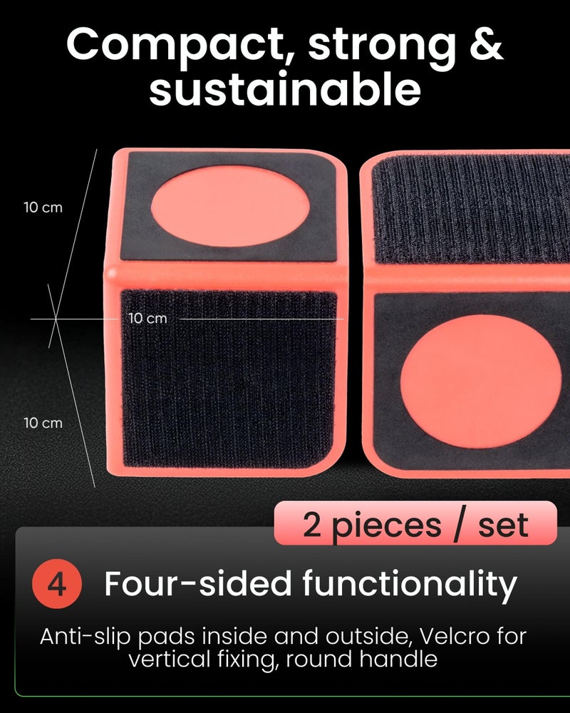rati Nook Trunk Organizer Blocks for Cars and SUVs, Adjustable Cargo Dividers with Dual Grip Pads, Works on Carpeted and Plastic Trunks, Set of 2 Modular Stabilizers (Red) - Image 4