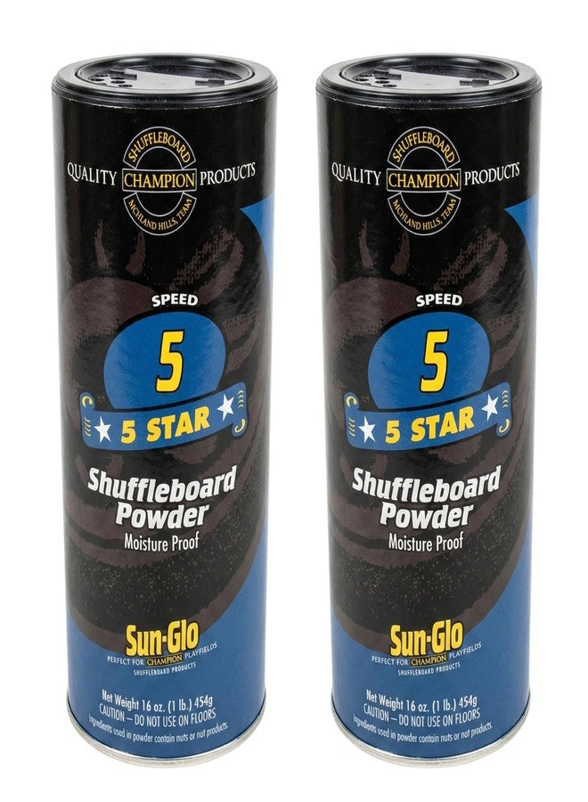 Sun-Glo Speed #5 (Five Star) Shuffleboard Powder Wax – Medium-Slow Speed for 12-16 Foot Tables – 16 oz Shaker Can (Pack of 2) - Image 1