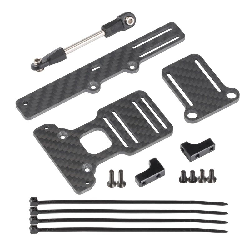 ZMHOBBY Carbon Fiber 110 LCG Chassis and Links Kit Capra Battery on Axle Servo Mount Chassis Brace Power Wagon Cab Body Mount BOA Servo Mount - Image 3