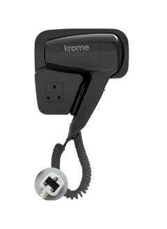 Krome Wall Mounted Hair Dryer Installable Hair Dryer Professional Hair Dryer Suitable for Hotel Bathroom Home and Travel  - Image 1