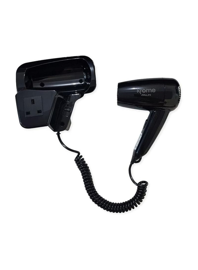 Krome Wall Mounted Hair Dryer Installable Hair Dryer Professional Hair Dryer Suitable for Hotel Bathroom Home and Travel - Image 2
