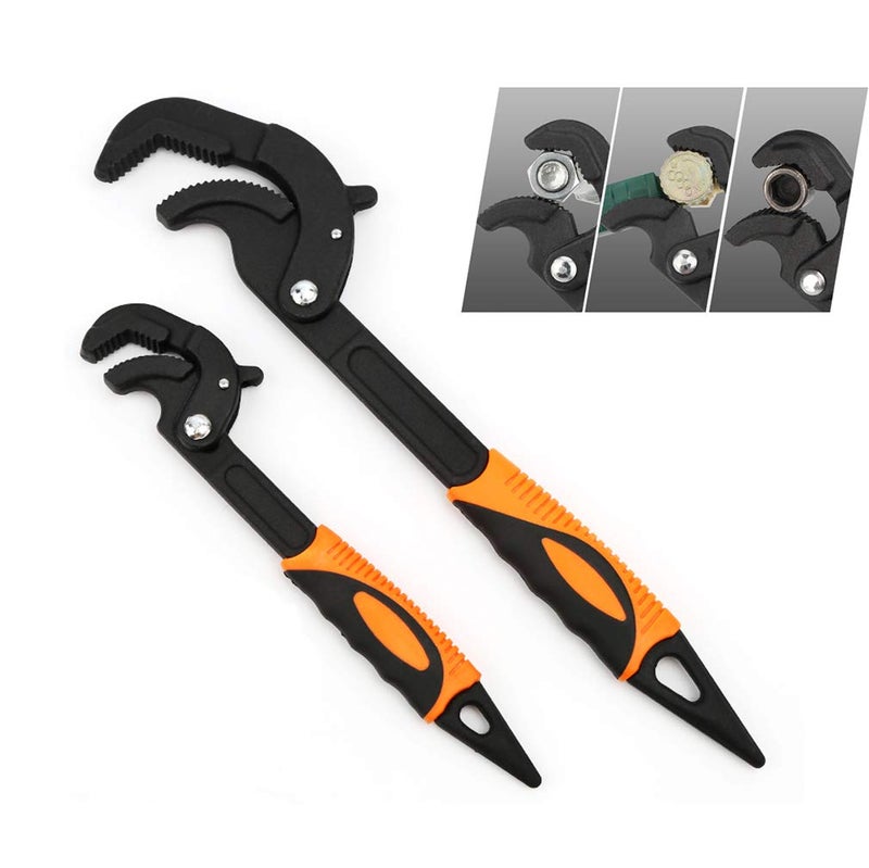 LEJOSTOL Multi-function Magic Wrench Universal Adjustable Wrenches 1045 Steel, Pipe Wrench Set 10.5 and 15-Inch,2-Piece - Image 1