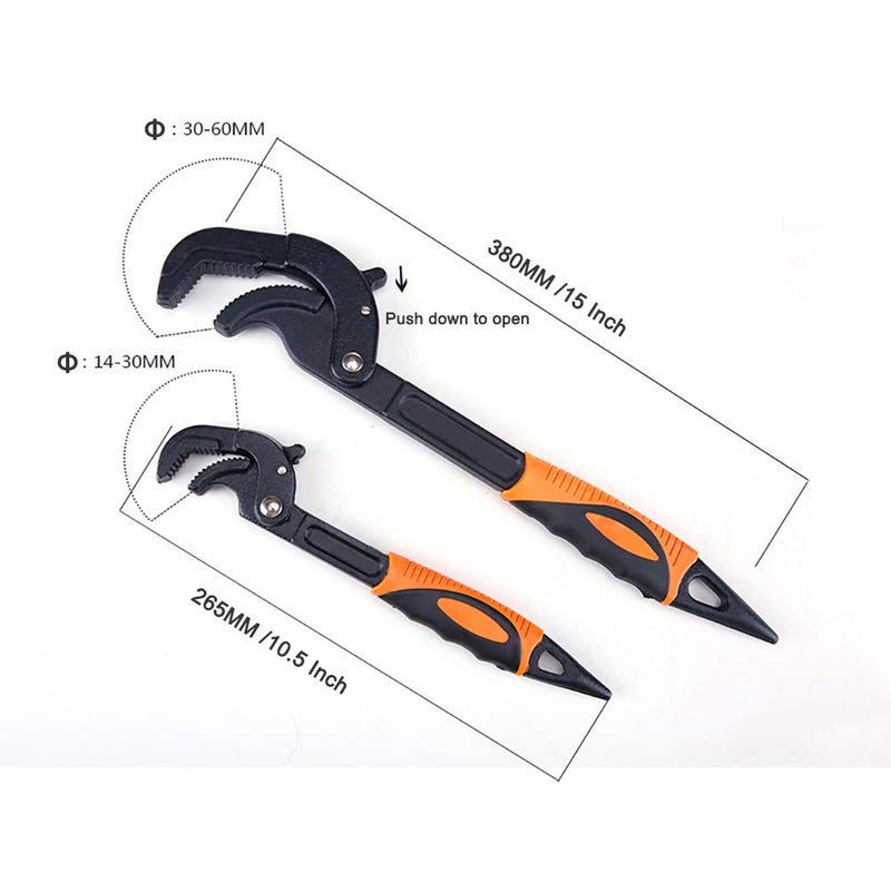LEJOSTOL Multi-function Magic Wrench Universal Adjustable Wrenches 1045 Steel, Pipe Wrench Set 10.5 and 15-Inch,2-Piece - Image 5
