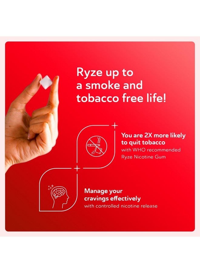 Ryze علكة نيكوتين RYZE 2 ملغ | عبوة من 15 (135 علكة) | نعناع مثلج | الحرية من التدخين والتبغ | سهلة على الحلق | معتمدة من منظمة الصحة العالمية وإدارة الغذاء والدواء | خالية من السكر | تبييض الأسنان - Image 2