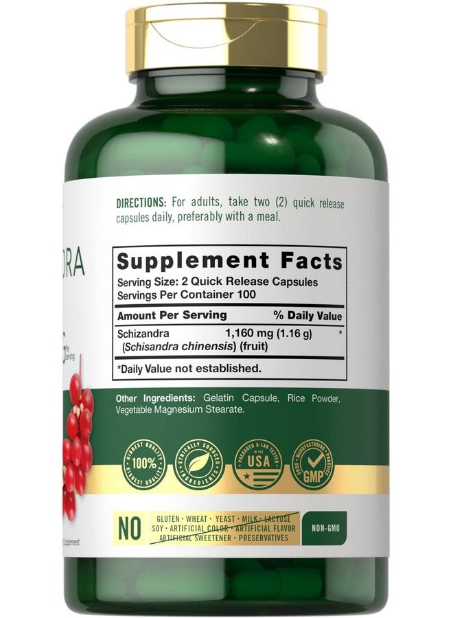 Carlyle Schisandra Supplement 1160 mg | 200 Capsules | Berry Fruit Extract | Non-GMO and Gluten Free - Image 2