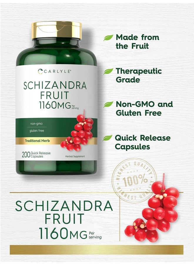 Carlyle Schisandra Supplement 1160 mg | 200 Capsules | Berry Fruit Extract | Non-GMO and Gluten Free - Image 3