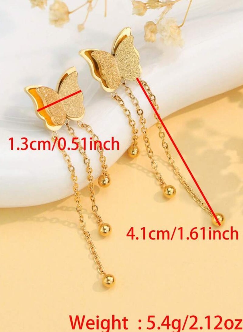 إيكوال حلق اذن نسائي أنيق مصنوع من الاستانلس ستيل ومطلي باللون الذهبي - Image 5