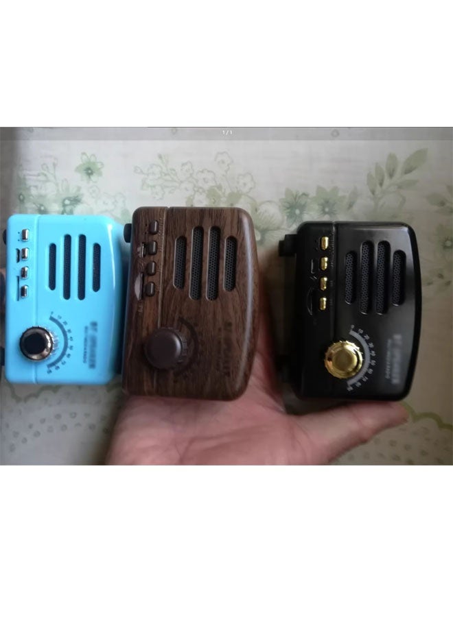 Neutral Walnut-grain retro mini Bluetooth speaker with 32GB memory card. Compact and portable for music playback and answering calls. Ideal for birthday gatherings, outdoor dining, parties and similar occasions. (Brown) - Image 5