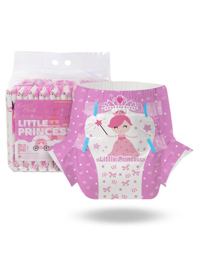 CutiePlusU Adult Diapers 10 Pieces, Disposable Incontinence Briefs with Tabs for Women and Men, Maximum Overnight Absorbency- Little Princess (Medium 28"-38") - Image 1