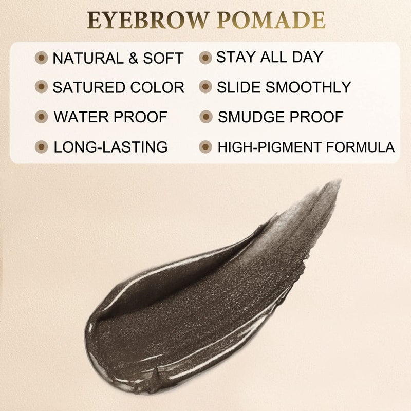 LAVONE Eyebrow Stamp Pencil Kit for Eyebrows Makeup, with Waterproof Eyebrow Pencil, Eyeliner, Eyebrow Pomade, and Dual-ended Eyebrow Brush - Medium Brown - Image 2