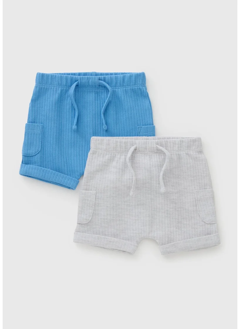 Matalan 2 Pack Baby Blue Cargo Shorts