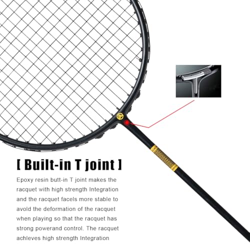 ALPSPORT ZJ Titanium Net 4U G5 Full Carbon Fiber Professional Badminton Racket, Graphite Racquets with Gift Box, 1 Flannel Bag, 2 Grips Tapes, Padel Raket for Team Sports Training (Black) - Image 5