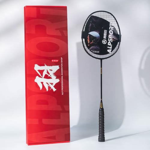 ALPSPORT ZJ Titanium Net 4U G5 Full Carbon Fiber Professional Badminton Racket, Graphite Racquets with Gift Box, 1 Flannel Bag, 2 Grips Tapes, Padel Raket for Team Sports Training (Black) - Image 1