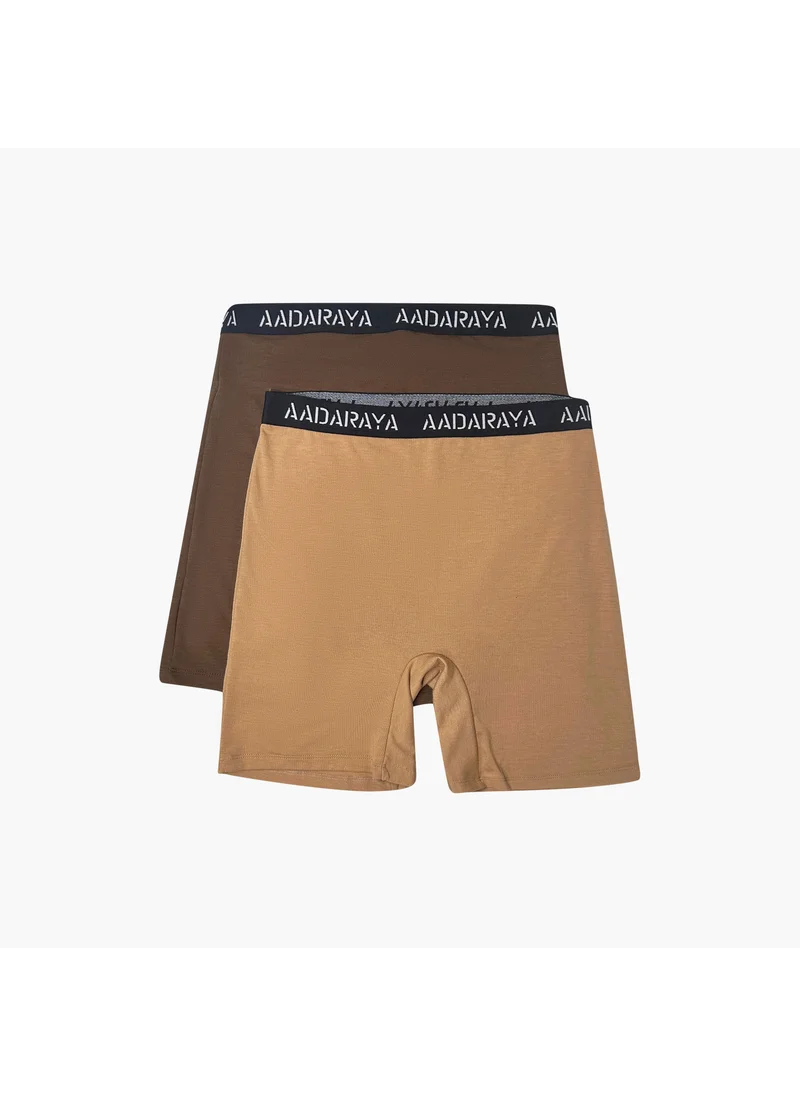 أدريا Set of 2 - Aadaraya Logo Detail Shaping Briefs with Elasticated Waistband