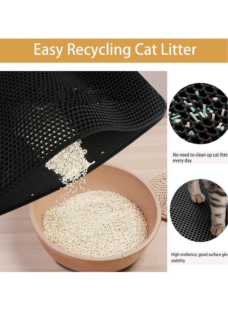 Cat Litter Mat 55x75cm Litter Trapping Mat For Cat Sand Litter Box Honeycomb Double Layer Design Waterproof Litter Mat Washable Pet Bed - Image 4