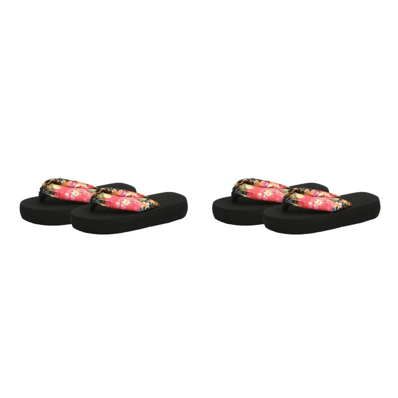 2 Pairs Bohemia Style Kids Slipper Silk Fabrics Anti- Slippers Stylish Slipper Household Mid-heel Slipper for Kids Wearing ( Stamping Silk Cloth Size 25/26 10.5US,10UK,27.5EU,4.323Inch) - Image 1