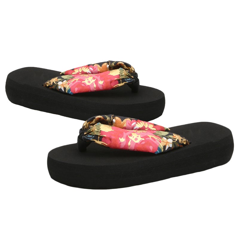 2 Pairs Bohemia Style Kids Slipper Silk Fabrics Anti- Slippers Stylish Slipper Household Mid-heel Slipper for Kids Wearing ( Stamping Silk Cloth Size 25/26 10.5US,10UK,27.5EU,4.323Inch) - Image 3
