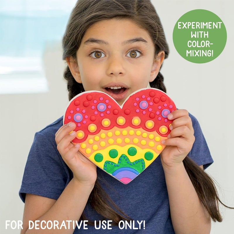 Creative Roots Paint Your Own Stepping Stones Multipack with Butterfly, Unicorn, & Heart, 3 Ceramic Stepping Stones (7 Inch Each), 18 Acrylic Paints, 3 Paintbrushes, Ages 8+ - Image 3