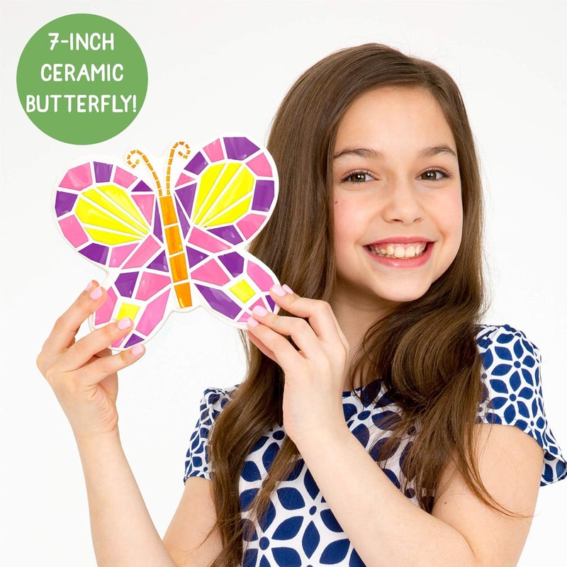 Creative Roots Paint Your Own Stepping Stones Multipack with Butterfly, Unicorn, & Heart, 3 Ceramic Stepping Stones (7 Inch Each), 18 Acrylic Paints, 3 Paintbrushes, Ages 8+ - Image 4