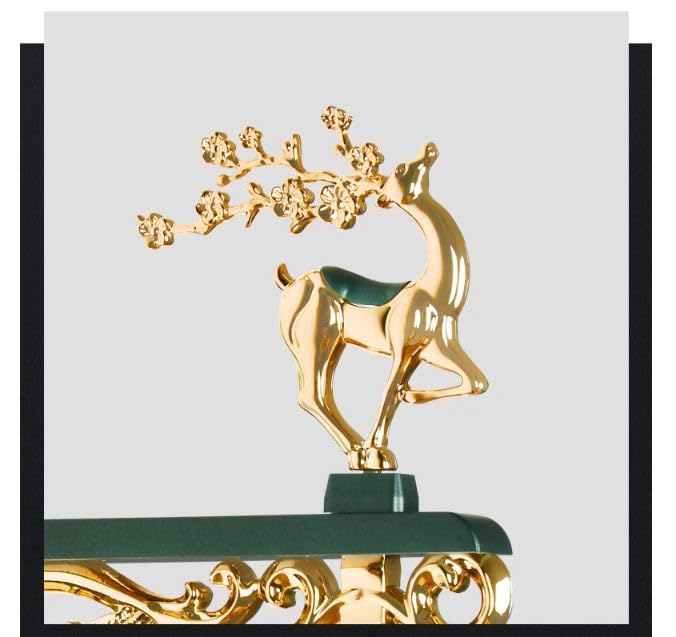 Glaceon 1pc Double Sided Wall Clock Iron Art Clock Living Room Retro Clock Metal Round Battery Powered Silent Clock Photo Props Outdoor Decor W3Green - Image 2