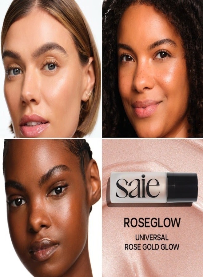 Saie Glowy Super Gel - Lightweight Dewy Multipurpose Illuminator ,  Roseglow - universal rose gold glow -  30ml - Image 2