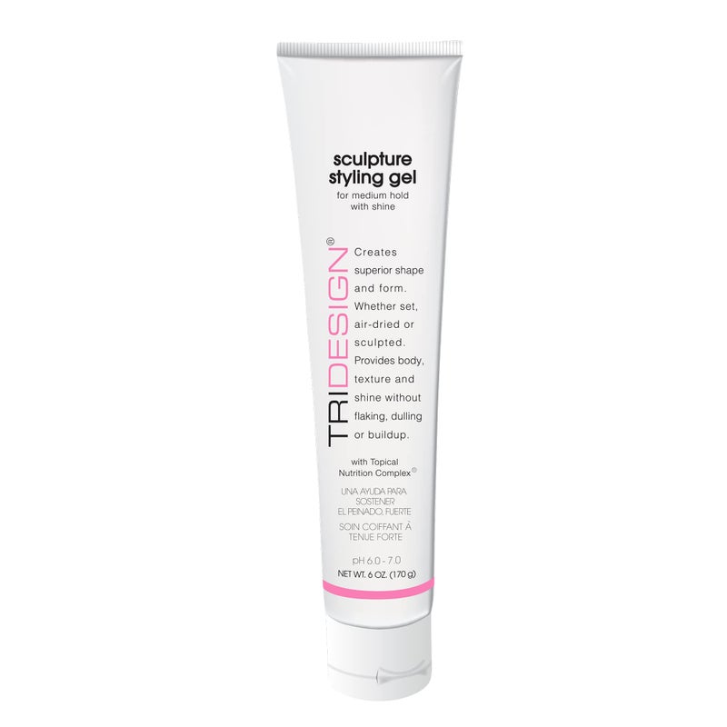 TRIDESIGN TRI Design Sculpture Hair Styling Gel  Strong Hold for All Hair Types FlakeFree Formula for a Wet Look Curl Definition or Textured Style  6 oz 