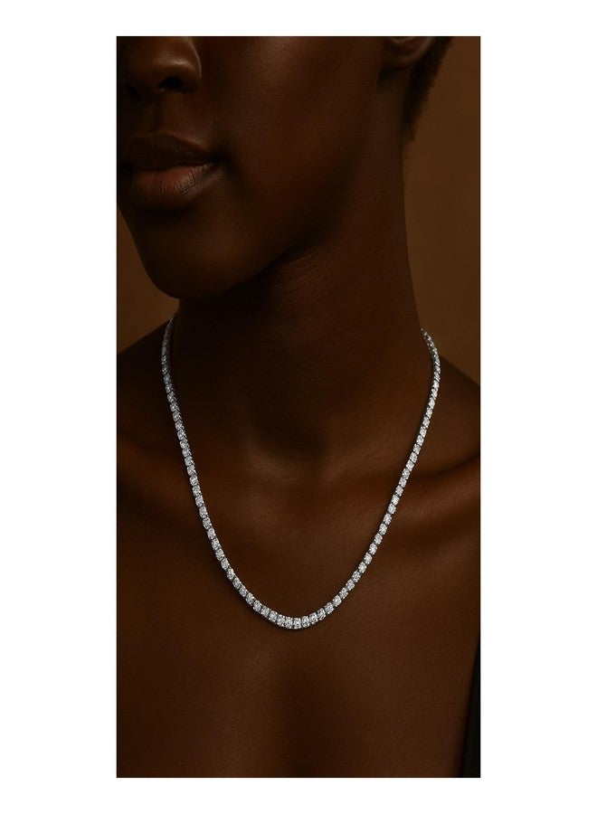 Kose 4 Prong Tennis Necklace for Women and Men- 18k white/yellow gold plated chains and 5A 3.0mm Round Cubic Zirconia Cut Faux Diamond Tennis Chain| Festival gifts |Size 16/18/20inch, 16in, Brass, No - Image 3
