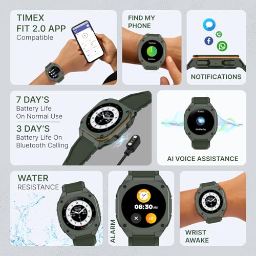 TIMEX ساعة ذكية TIMEX Smart Halo 1.32"(3.3cm) AMOLED مع مكالمات بلوتوث للجنسين - TWTXW1101T - Image 4