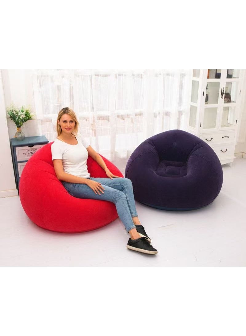 SKT Shiketro Inflatable Recliner with Portable USB Wireless Pump, Flocked PVC Material, Adult Inflatable Beanbag Sofa/Recliner（Red） - Image 5