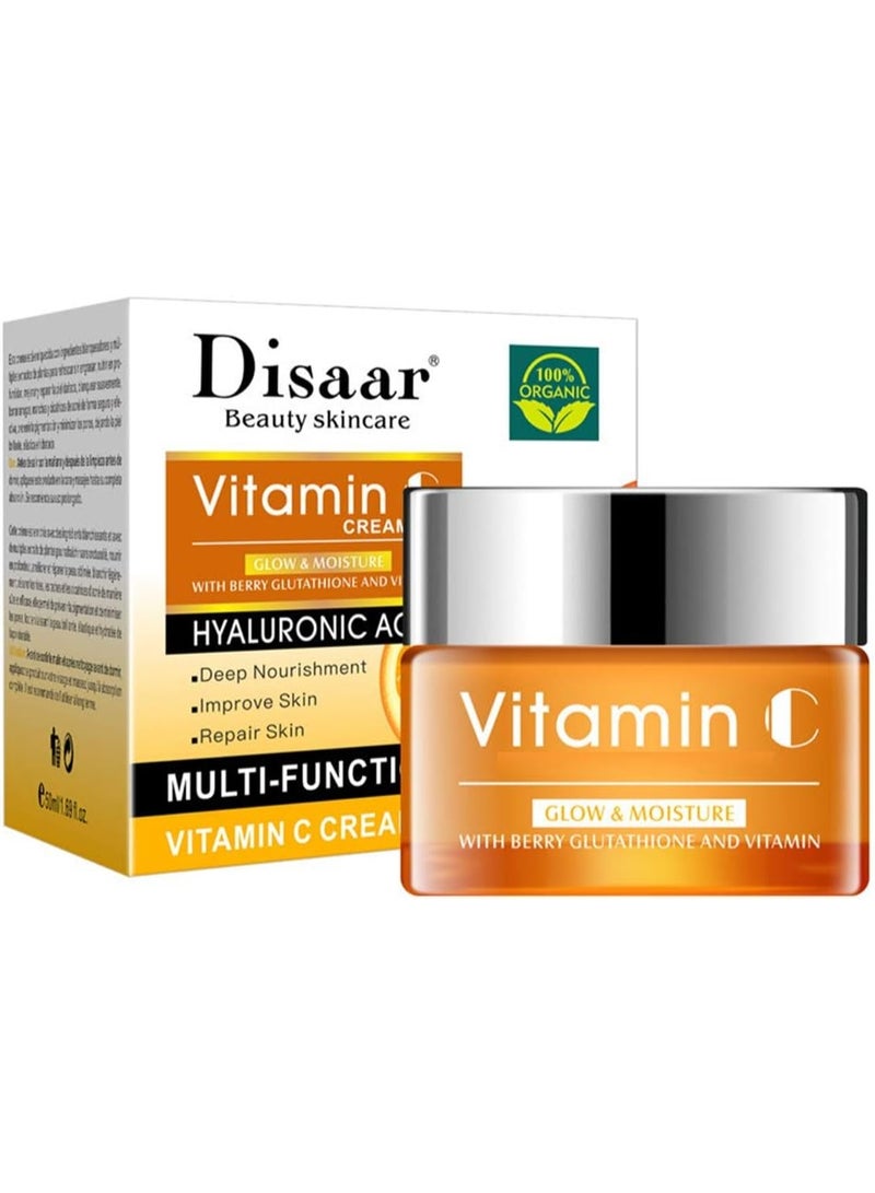 Disaar Multi-functional Vitamin C Moisturizing Cream with Hyaluronic Acid, Face Moisturizer, Brightening Cream 50ml - Image 1