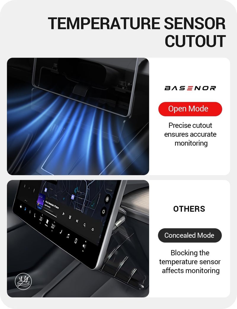 BASENOR 2026 Tesla Model Y Model 3 Under Screen Storage Box [100% Secure] Center Console Organizer Tray for Model Y Juniper 2025 2026 Model 3 Highland 2024 2025 2026 (Standard, Premium & Performance) - Image 5