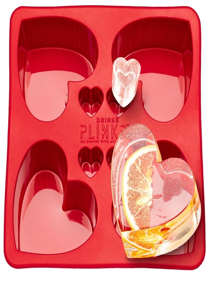 DRINKSPLINKS Large Silicone Heart Ice Cube Tray - Big Heart Shaped Ice Cube Trays That Freeze Heart Shape Ice Cubes for Valentine's Day Drinks. Also use the Heart Ice Mold for Desserts and Ice Cream. - Image 1