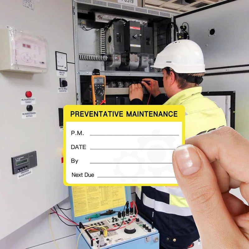 TESWEY 120PCS Preventative Maintenance Stickers, Service Tags Labels for Equipment,3x2 Inch Self-Adhesive Maintenance Stickers(Yellow) - Image 4
