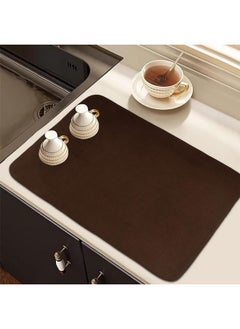 Kuber Industries Kuber Industries Dish Dry Mat | Microfiber Drying Mat | Kitchen Drying Mat | Reversible Mat | Kitchen Absorbent Mat | Dish Dry Mat for Kitchen | 38x50 | Pack of 2 | Brown  - Image 2
