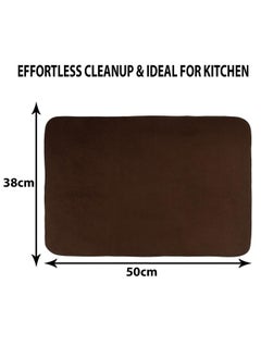Kuber Industries Kuber Industries Dish Dry Mat | Microfiber Drying Mat | Kitchen Drying Mat | Reversible Mat | Kitchen Absorbent Mat | Dish Dry Mat for Kitchen | 38x50 | Pack of 2 | Brown  - Image 3