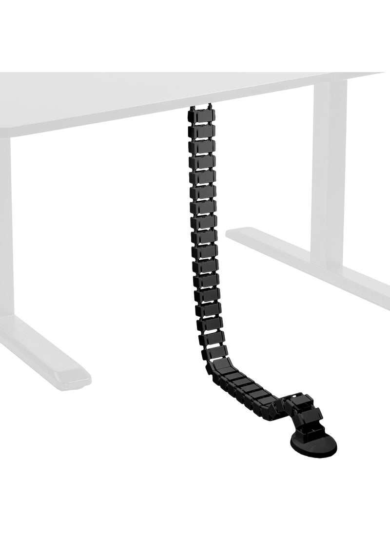 vivo VIVO Under Desk Vertebrae Cable Management Kit, Adjustable Quad Entry Flexible Cord Organizer for Home Office, Black, DESK-AC01C  - Image 1