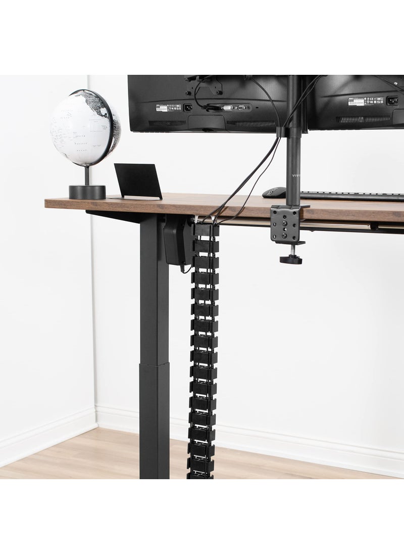 vivo VIVO Under Desk Vertebrae Cable Management Kit, Adjustable Quad Entry Flexible Cord Organizer for Home Office, Black, DESK-AC01C  - Image 5