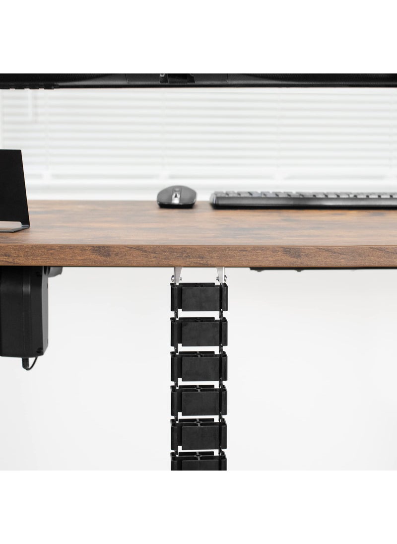 vivo VIVO Under Desk Vertebrae Cable Management Kit, Adjustable Quad Entry Flexible Cord Organizer for Home Office, Black, DESK-AC01C  - Image 4