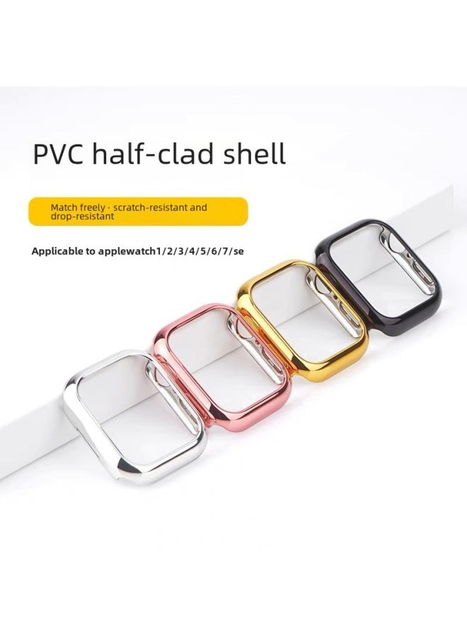 Generic - Suitable For Iwatch10 Generation Electroplated Half Pack S10 Apple 360 Watch PC Protective Shell Frame 46 Scratch-resistant And Drop-resistant-Color:Pink-Appearance Size:iWatch Ultra/2 49mm - Image 1