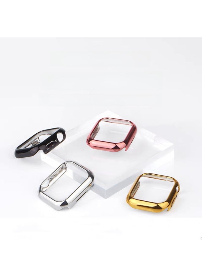 Generic - Suitable For Iwatch10 Generation Electroplated Half Pack S10 Apple 360 Watch PC Protective Shell Frame 46 Scratch-resistant And Drop-resistant-Color:Pink-Appearance Size:iWatch Ultra/2 49mm - Image 1