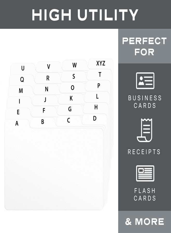 Alfion 3x5 Index Card Alphabet Tab Dividers 24 pcs (White) - Image 4