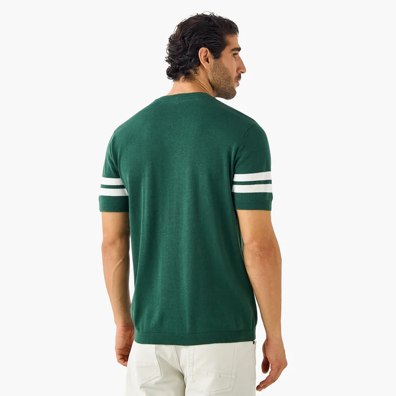 Splash FAV Stripe Detail Crew Neck T-shirt